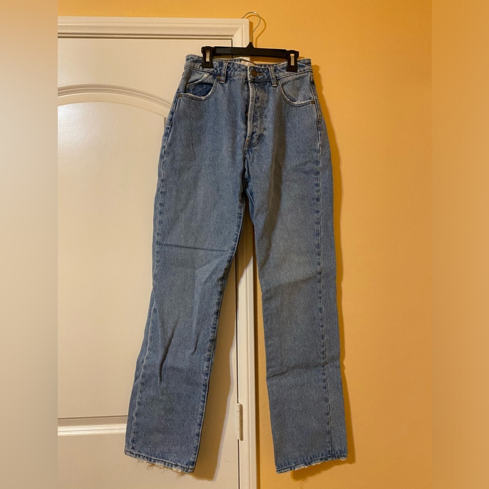 High rise regular fit button up jeans